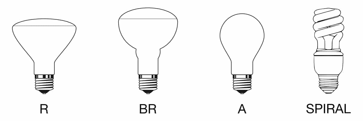 Формы лампочек - встраиваемые и заподлицо потолочные светильники