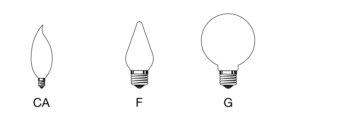 Light Bulb Shapes - Chandeliers