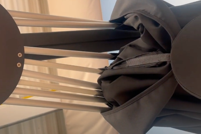 How to replace cantilever umbrella canopy - Remove old with velcro