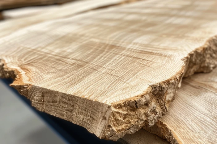 Close-up of cross-sections of white oak wood