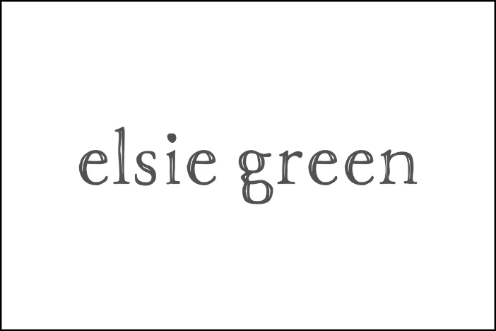 Dark grey lowercase casual font Elsie Green logo on white background