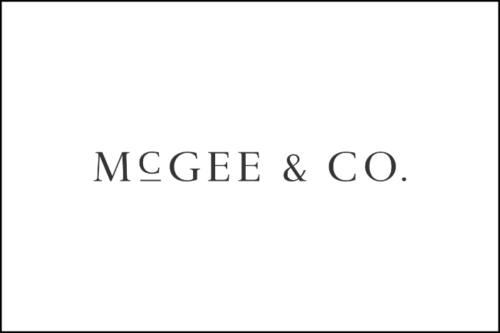 Black uppercase formal font McGee & Company logo on white background