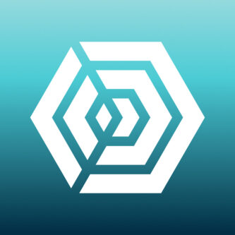 Decor Outdoor Logo - Dark to light teal gradient square with white patio umbrella canopy icon